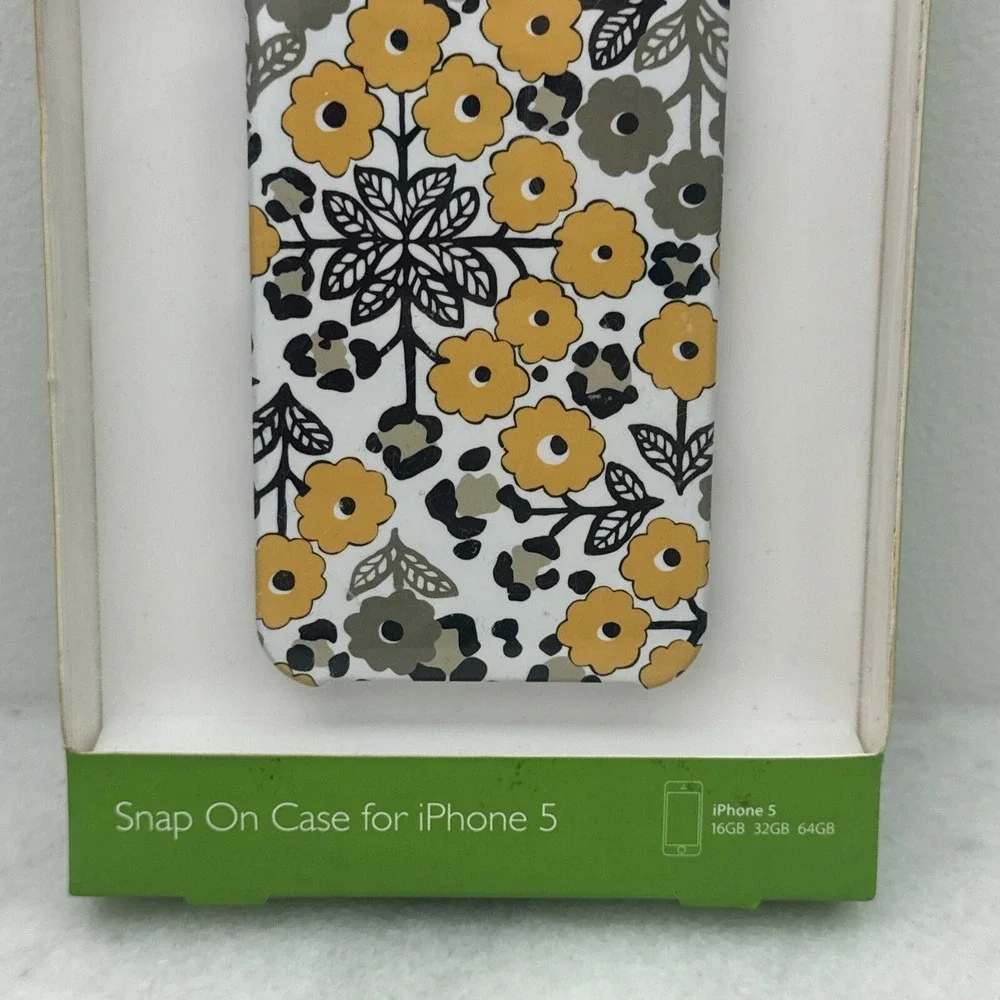 VERA BRADLEY NIB iPhone 5 Slide Frame Case - Yellow & Gray Floral - Go Wild